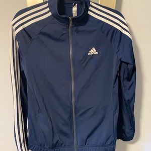 Never worn Women’s adidas blue white striped jacke